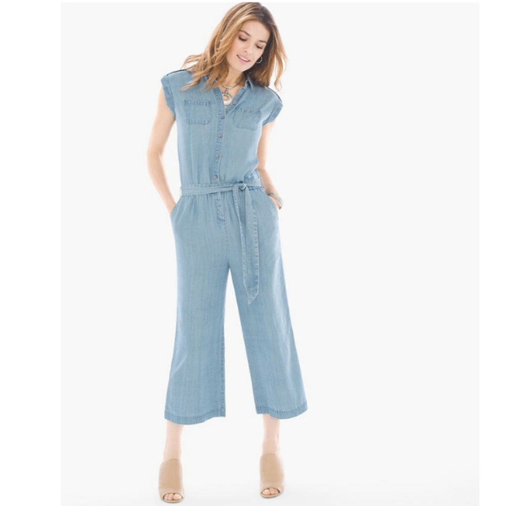 Chico's Light Chambray Denim Jumper
